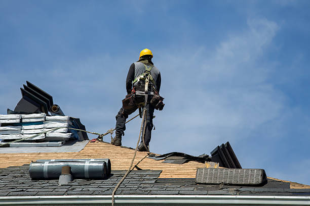 Professional Gutter Installation technician working in Dallas Center, IA